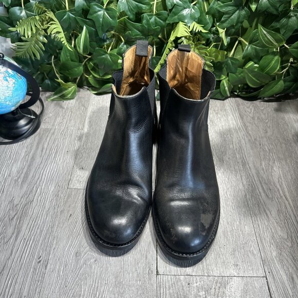 John Varvatos Chelsea Boot Sz 10 Black Leather Pull On Italy Made Distressed main image 9